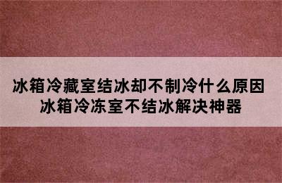 冰箱冷藏室结冰却不制冷什么原因 冰箱冷冻室不结冰解决神器